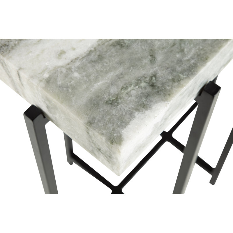 Ensemble de deux tables de bout en marbre véritable de 24 po Ayvaz