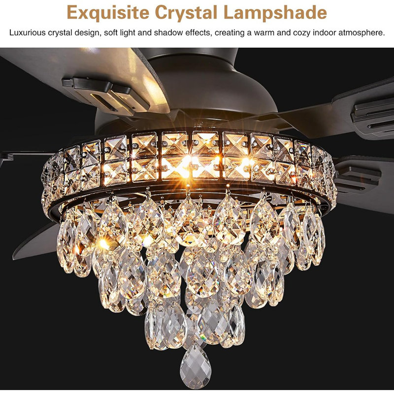Crystal Ceiling Fan Fandelier With Lights-Ceiling Fans With Ligh...