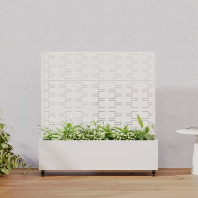 JardiniÃ¨re d'extÃ©rieur en mÃ©tal avec treillis dÃ©coratif - Potager surÃ©levÃ© avec panneau en treillis pour terrasse