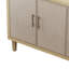 Armoire à 4 portes rétro style industriel Rivet Decor, portes décorées en lin