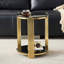 Table de bout ronde moderne avec rangement double couche et assemblage facile