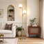 Dual Head Globe Glass Floor Lamp, Silver Tone LED Standing Light with 3 Light Modes for Bedroom Living Space