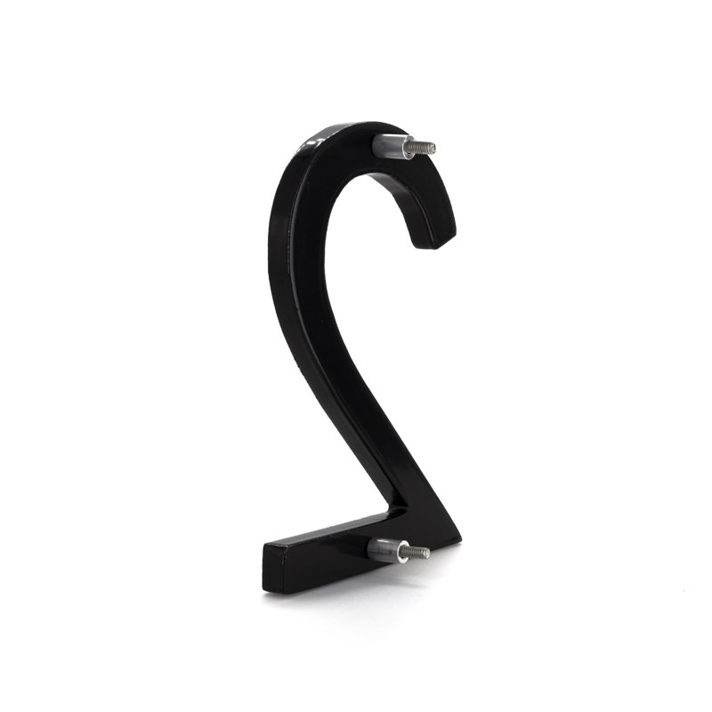 8 in. Floating Mount House Number, 2, Black