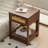 PE Rattan End Table with Drawer, Modern Nightstand, Side Table for Living Room, Bedroom-2012793678
