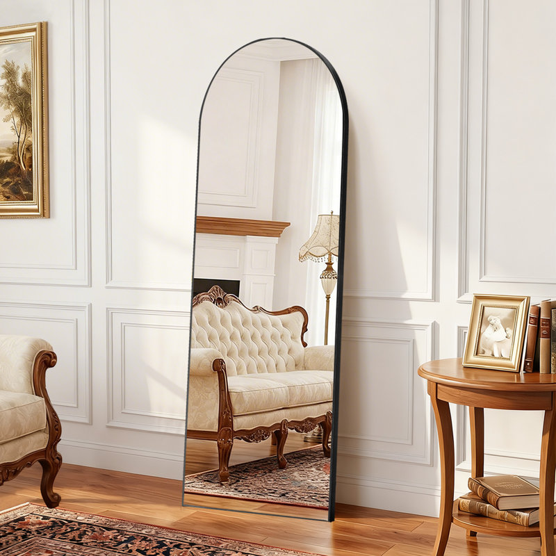 Miroir pleine longueur arqué, Doré, 58 po x 19 po