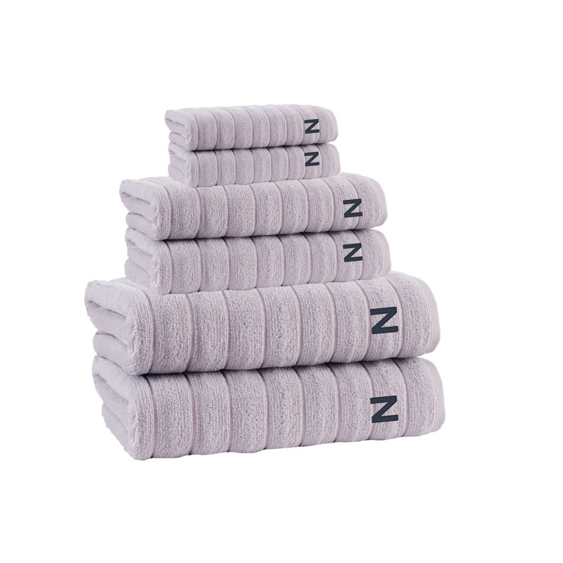  Vague 6 pcs Towel Set, N, Silver