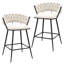 Tabouret de bar et de comptoir rembourré avec structure en métal (ensemble de 2)-1169585160-1169585165