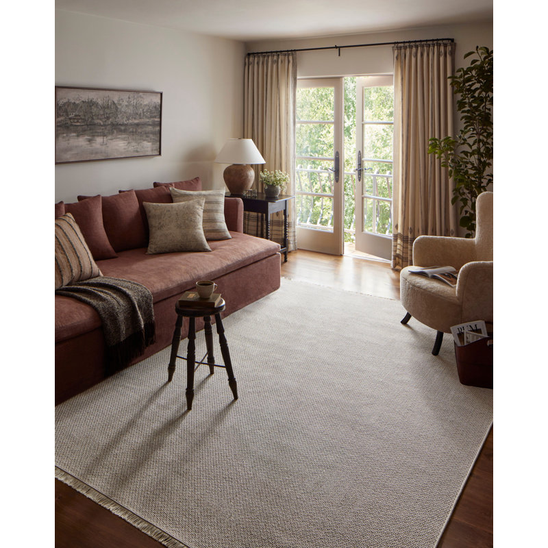 Amber Lewis x Loloi Malibu Ivory / Dove Indoor / Outdoor Area Rug, Rectangle 7'8" x 10'