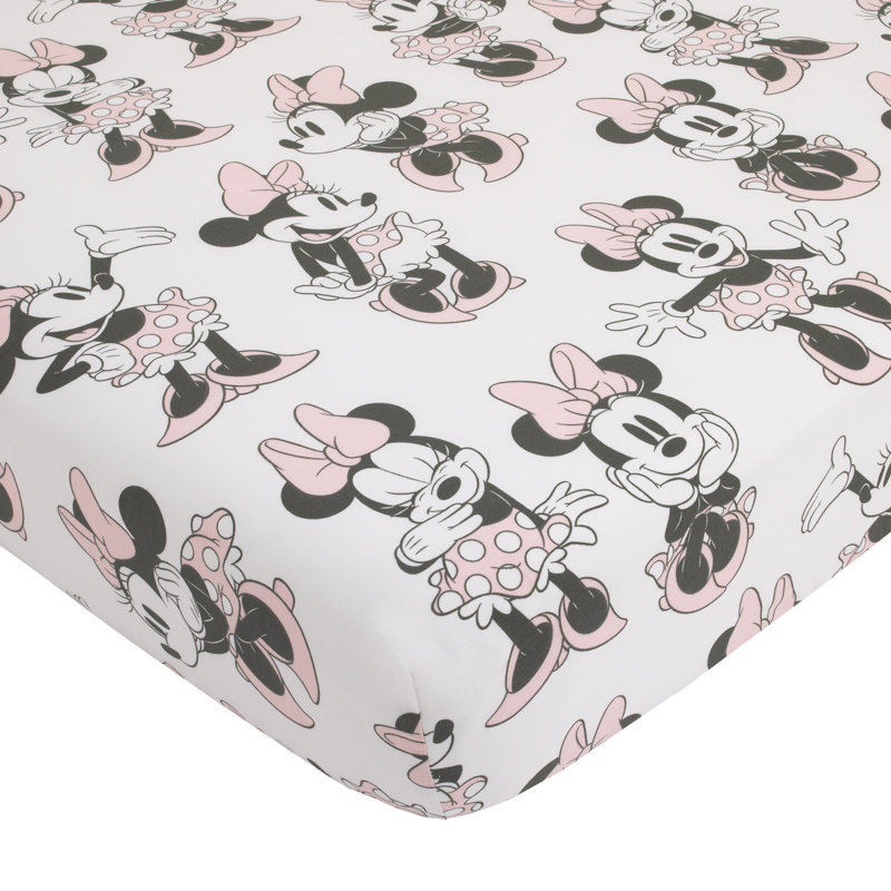 Drap-housse pour lit de bébé minnie mouse Disney