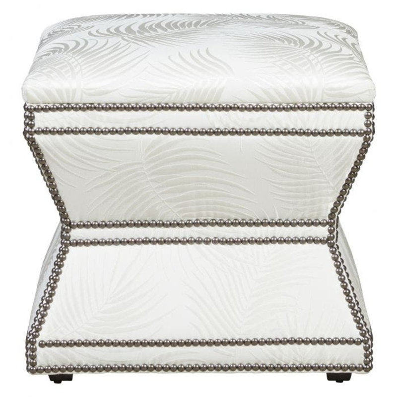 Anniston Square Ottoman, Putty (3152 65), Almond Buff, Aged Bronze