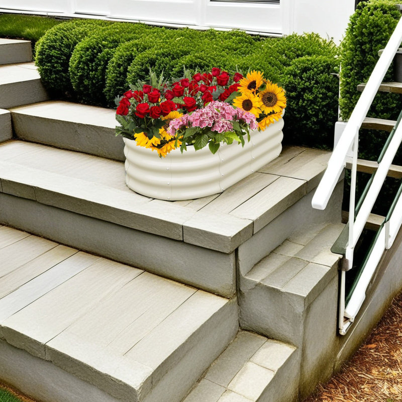 Galvanized Elevated Garden Bed, White