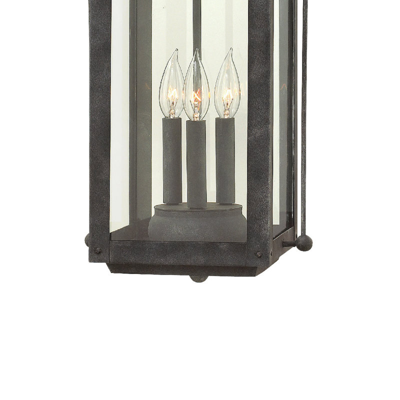 Anchorage 3-Light Outdoor Hanging Carriage Lantern w/ LED Included, Aged Zinc, LED