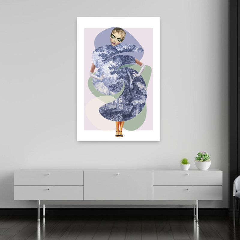 Forest Fashion Woman Abstract Classic Dreamy Forest Nature Wall Art Print 1 Piece Wrapped Canvas Wall Art