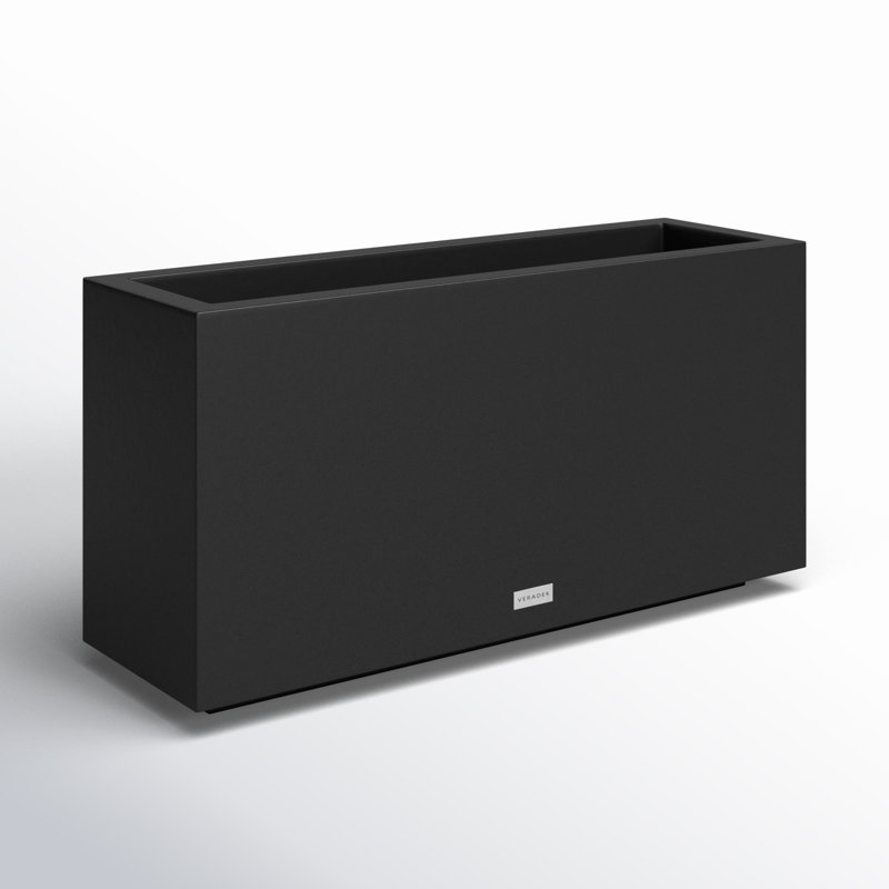 Veradek Black Rectangular Plastic Planter Box 32"