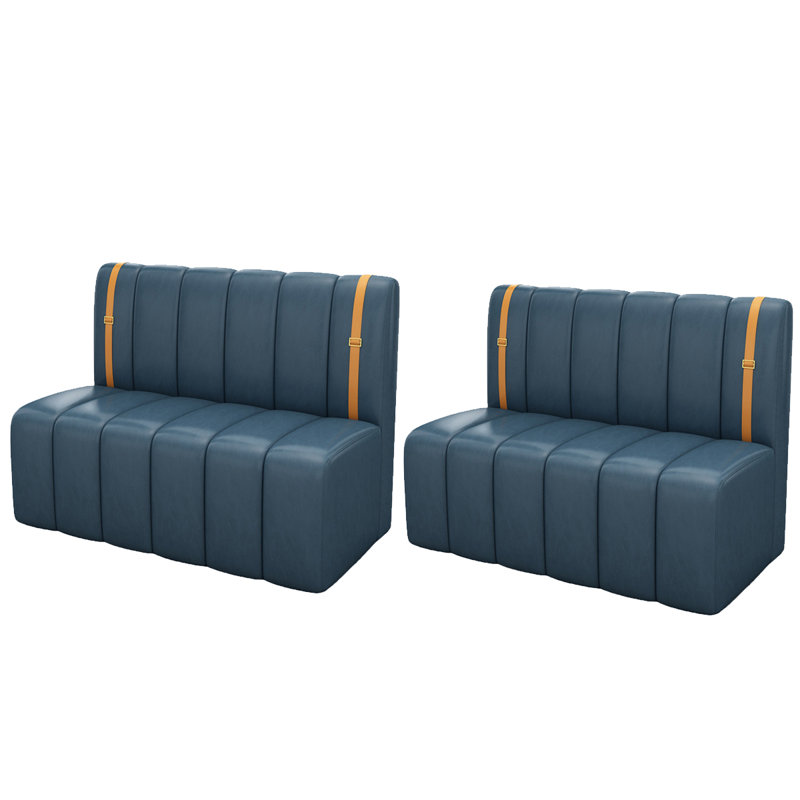 Sarujan Faux Leather Upholstered Bench, Blue