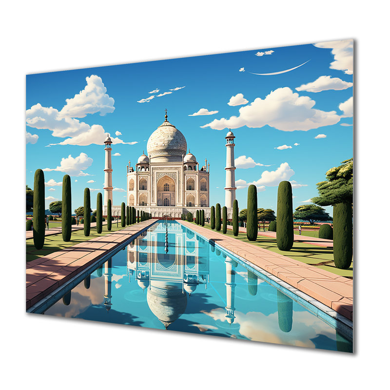 Art indien Taj Mahal Sunshine - art mural indien en métal MT134682, H 24 po x l 32 po x P 1 po