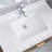 White Rectangular Undermount Bathroom Sink With Overflow