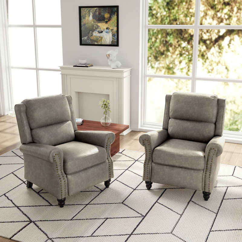 Ameiah Faux Leather Recliner, Grey