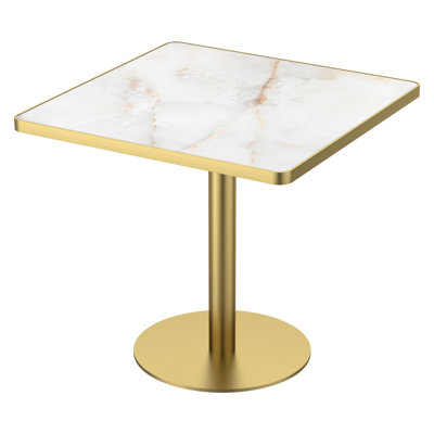 Modern Square Dining Table with Faux Marble Top
