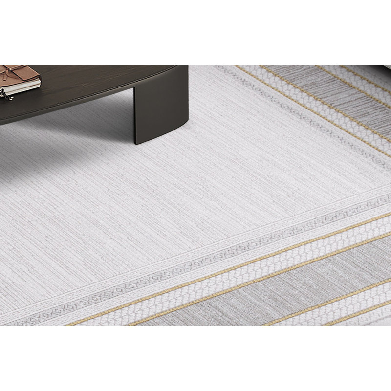 Luxueux tapis gris de 3,3 x 6,6 pi | 100% acrylique, hauteur des poils: 0,4 po | Tissé à la machine avec base en coton / jute durable, 2100 g / m² | Facile à nettoyer, sécuritaire pour enlever les taches, idéal pour le décor du salon et de la chambre à coucher