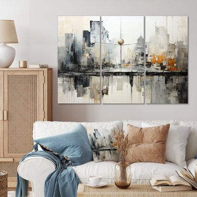 Abstract Cityscape I - Abstract Collages Canvas Art Print Set