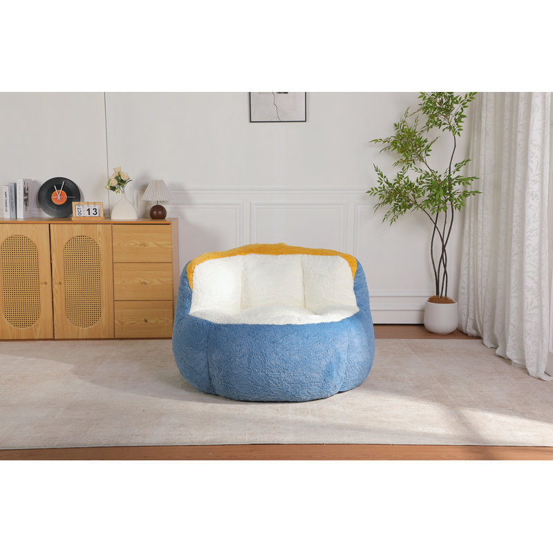 Fauteuils à billes surdimensionnés, aucun assemblage requis, Bleu / Blanc / Jaune