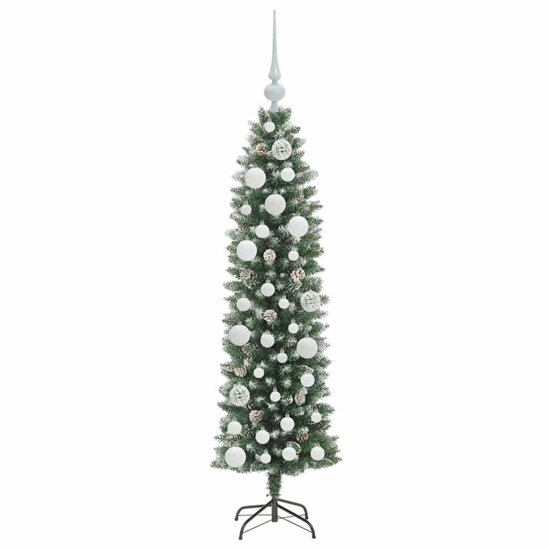 Artificial Slim Christmas Tree, White, 3.94' H