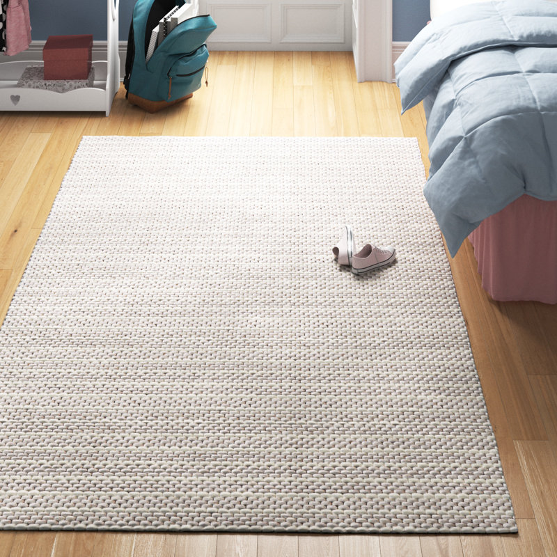 Arloe Flatweave Area Rug in Beige/Ivory, Rectangle 5' x 8'