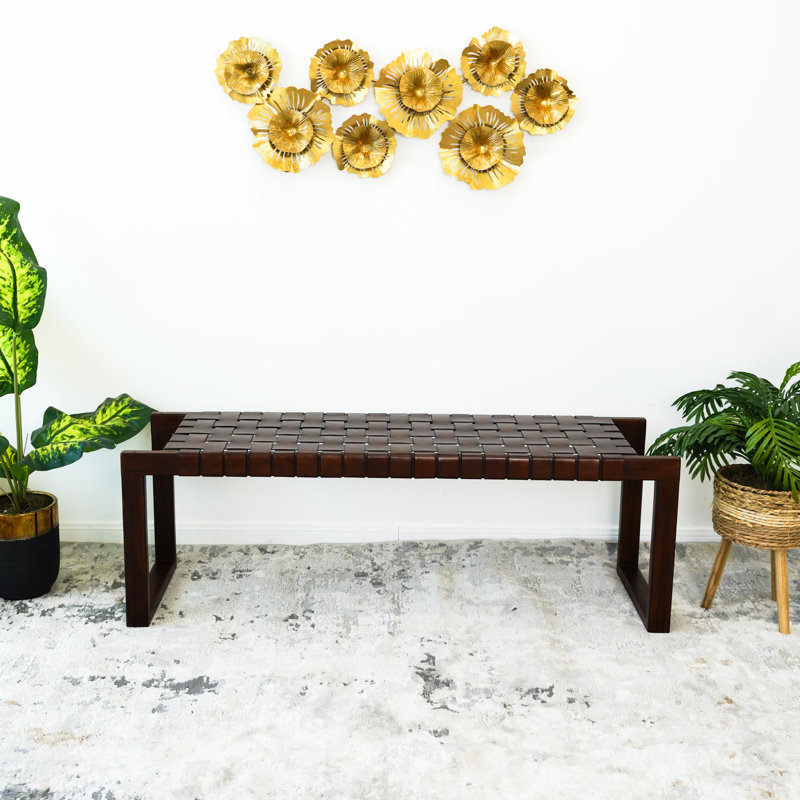 Banc en cuir véritable Orcutt