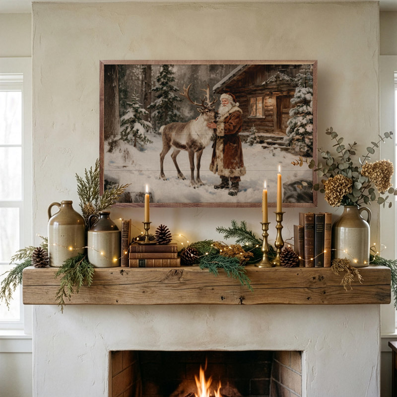 Santa And His Reindeer Cabin, H 24 po x l 36 po