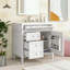 Meuble-lavabo de salle de bain avec lavabo supérieur, 2 tiroirs et un tiroir basculant-2079510090