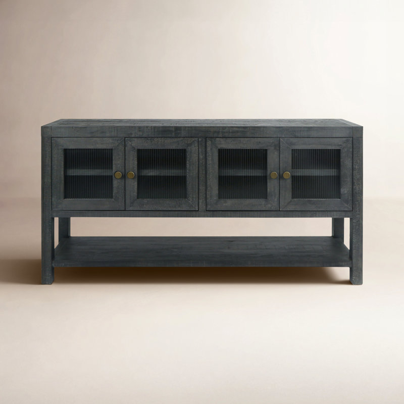 Buffet en bois récupéré 70 "Cortland, Noir, noir, noir, noir