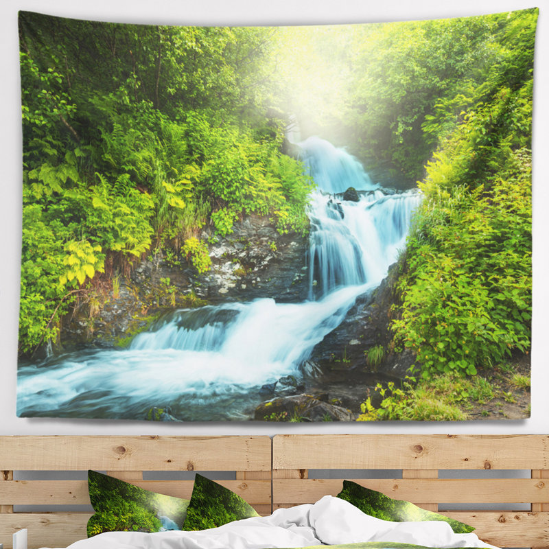 Paysage avec ruisseau Blue, H 68 po x l 80 po
