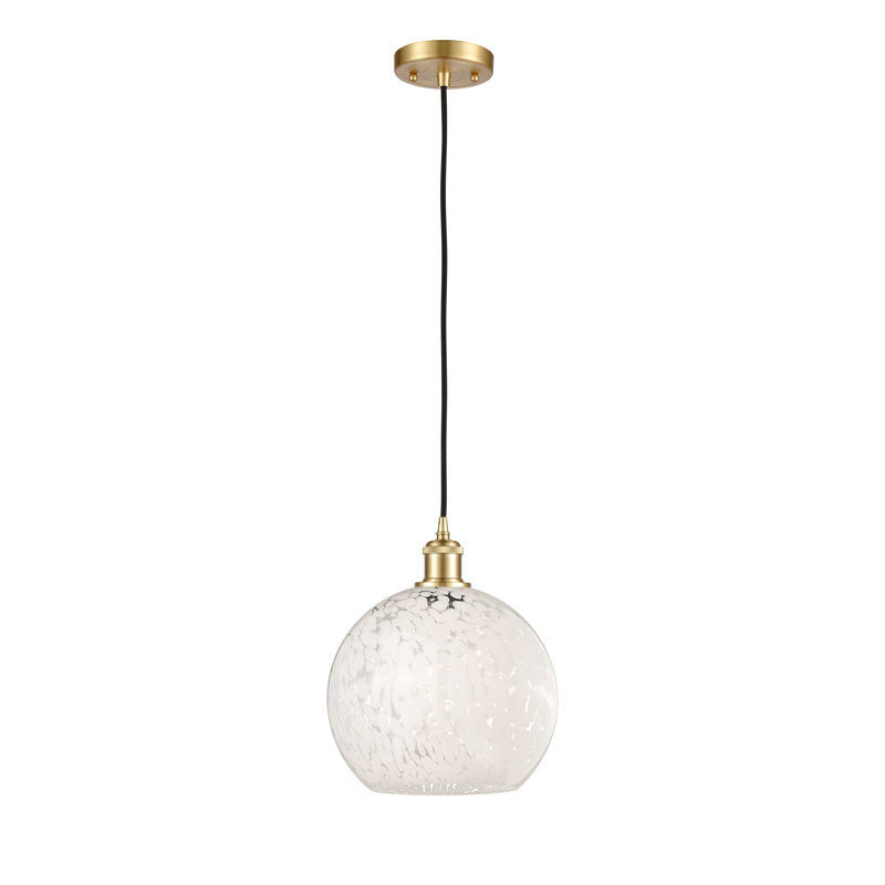 Luminaire suspendu 1 lumière Nathalie, H 11,75 po x l 10 po x P 10 po, Or satiné