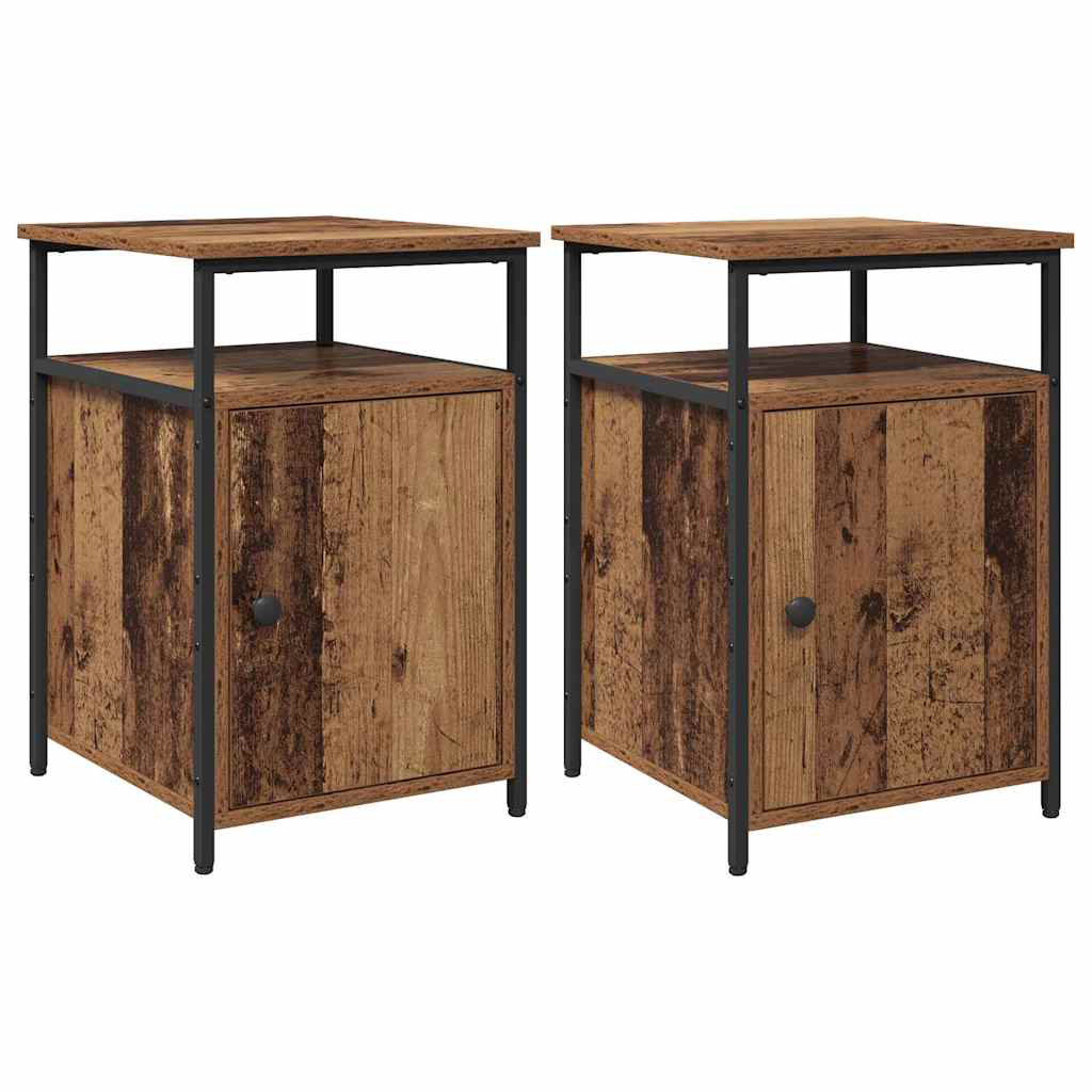 Bedside Cabinet 2 Pcs Engineered Wood