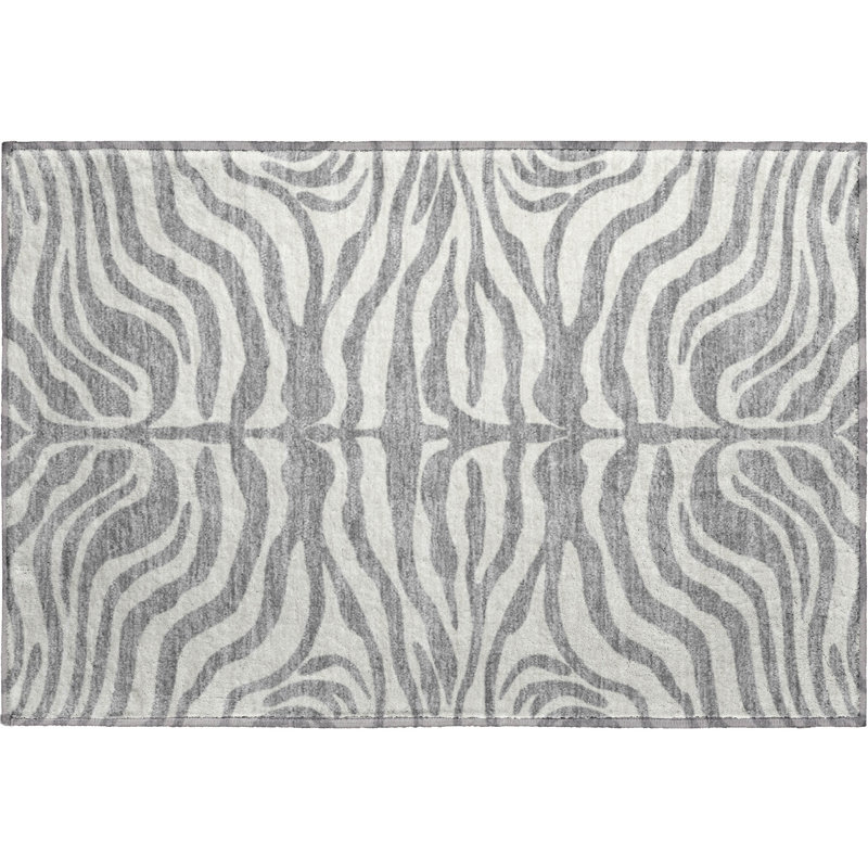 Premium Machine Washable Goulven AMF1042 Animal Print Rug, Rectangle 1'8" x 2'6"
