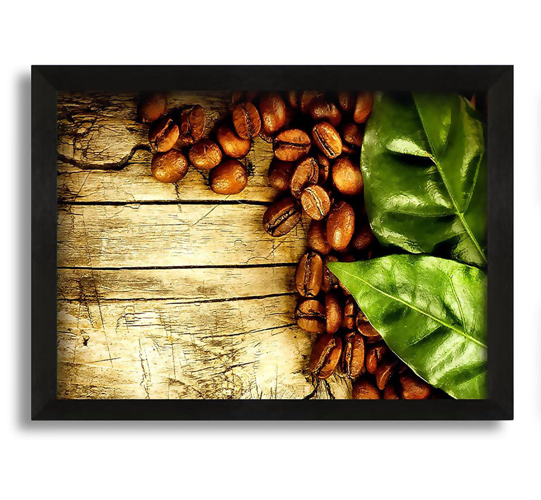 Gerahmter Fotodruck Coffee Beans and Leaves