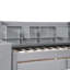 Lit de jour simple tapissier avec tiroirs, tablettes, armoires rabattables et table d'appoint