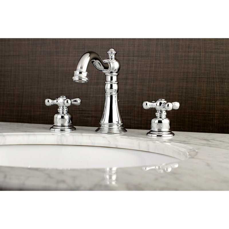 Robinet de salle de bain espacé avec ensemble de drain American Classic, Chrome poli