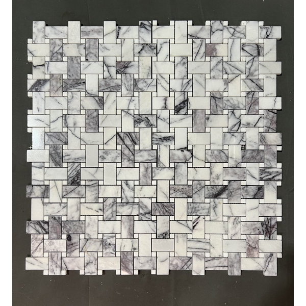1x2 Basketweave Lilac Natural Stone Mosaic