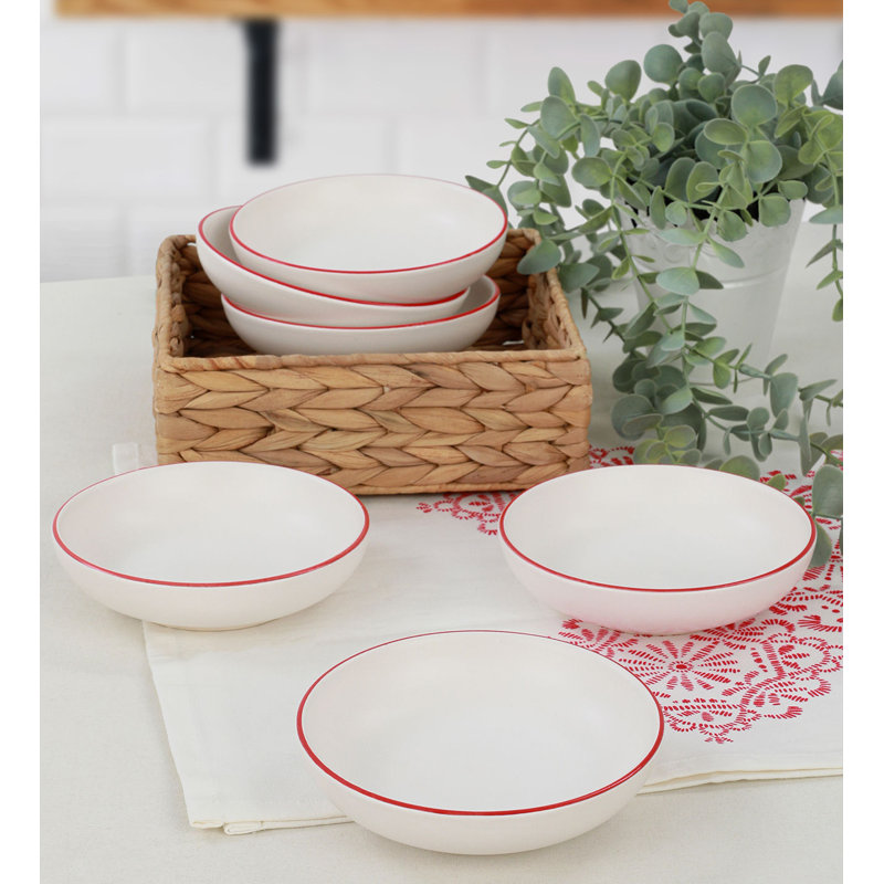 Ortis 6,8 oz Bol à pâtes, Rouge / blanc