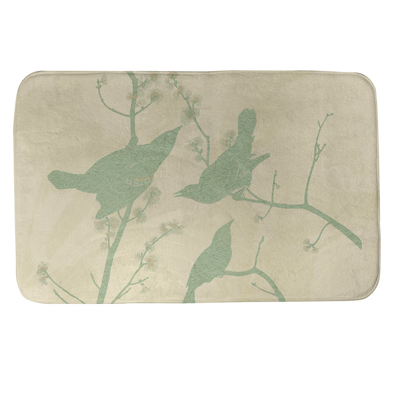 Tapis pour salle de bain starling à oreilles, l 17 po x L 24 po, Vert / Beige