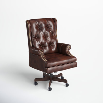 Lark Manor™ Bridgeman Genuine Leather Executive Chair with Headrest