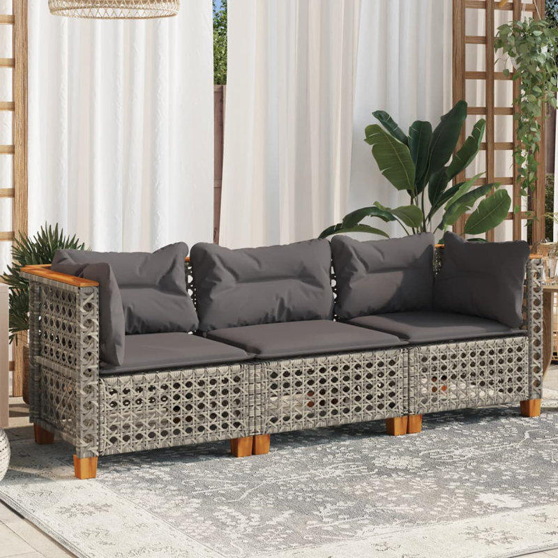 Ensemble de 3 chaises de jardin, Gris, Gris