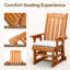 Fauteuil oscillant d'extérieur en bois massif avec coussin-130628011