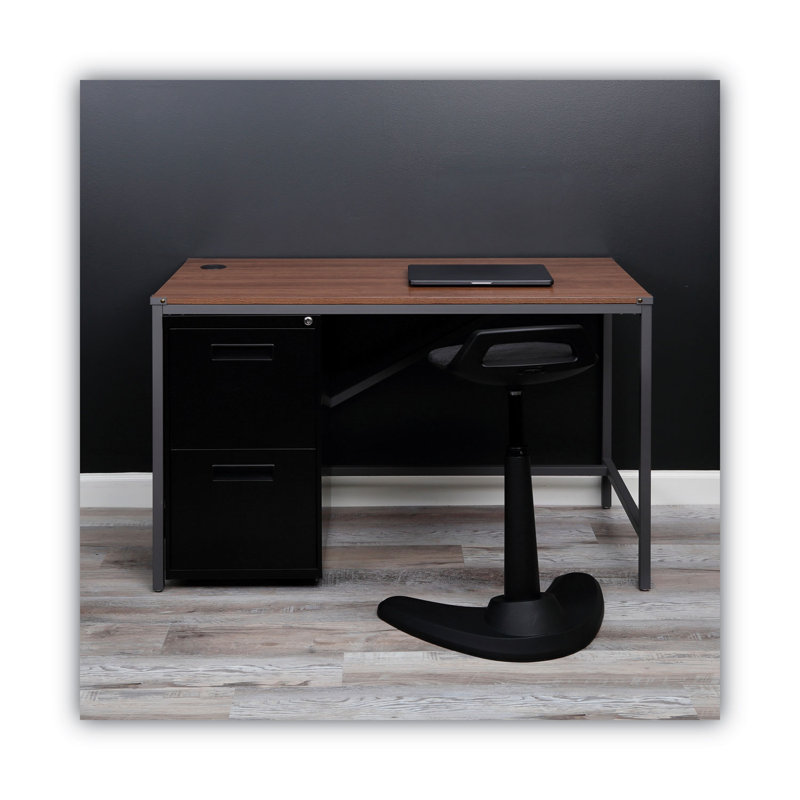 Black 2-Drawer Mobile Steel File Cabinet with Lock