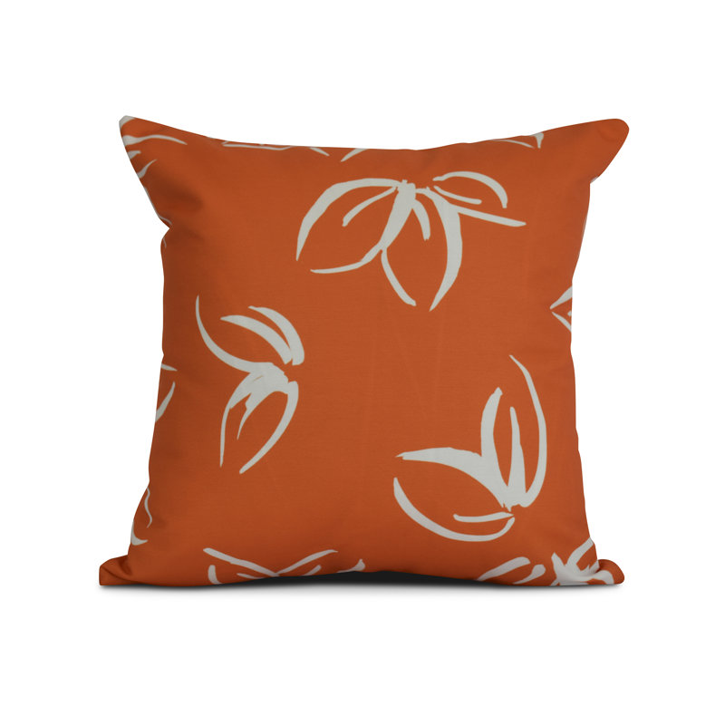Housse de coussin et insert floral floral, Orange, H 20 po x l 20 po x P 3 po