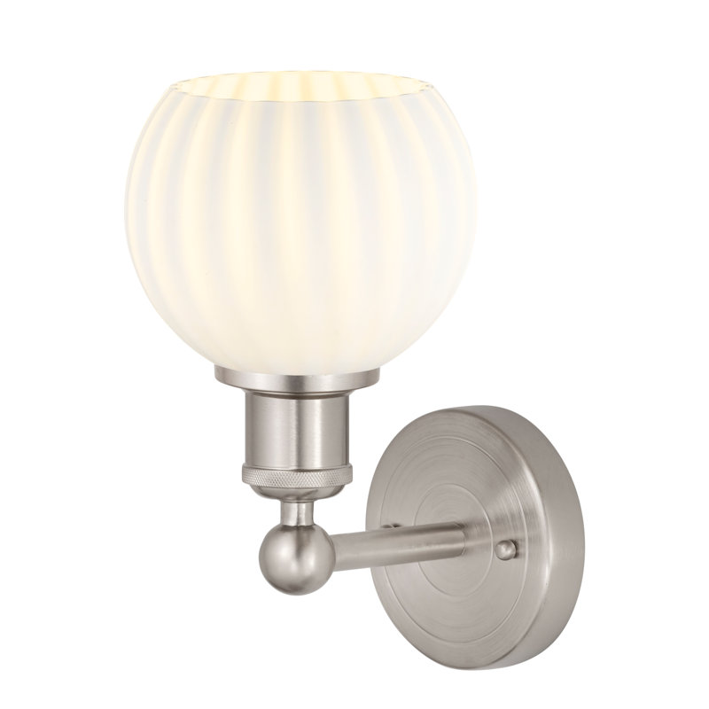 Applique murale 1 lumière Edison Venetian, H 10,25 po x l 6 po x P 7,5 po, Nickel satiné
