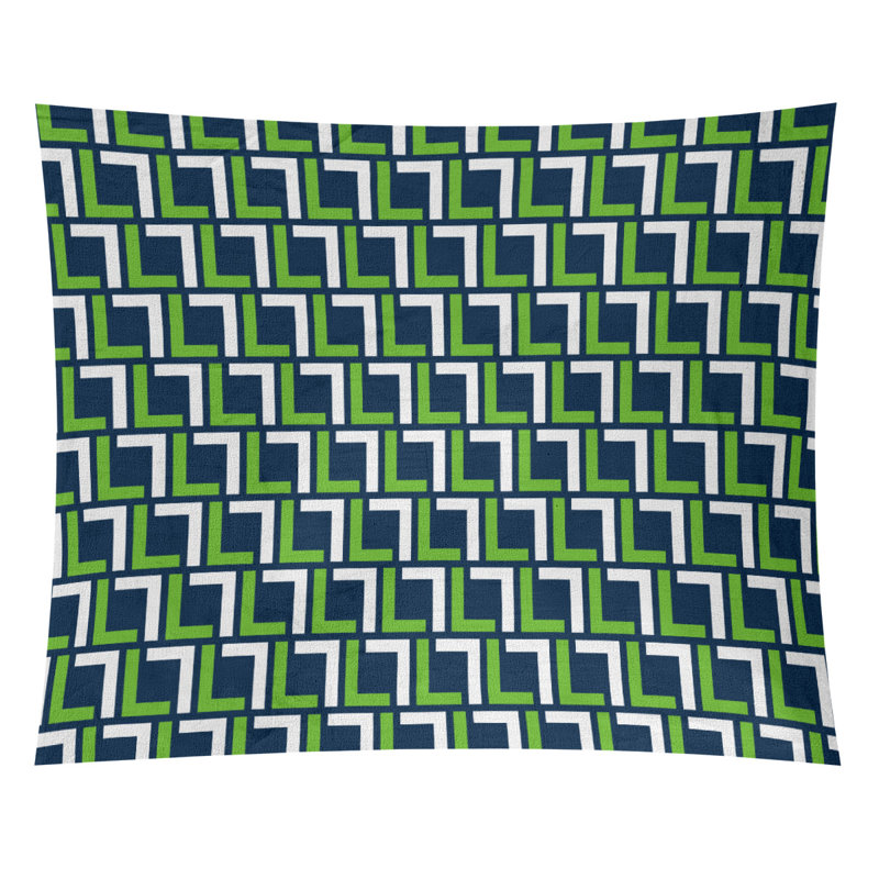 Tapisserie murale Seattle Football Luxury, H 68 po x l 80 po, Bleu/vert/blanc, Microfibre