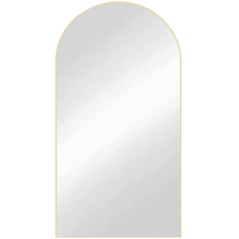 Oversized Arch Floor Mirror with Stand, Wall Mirror, Gold, 88" x 44"